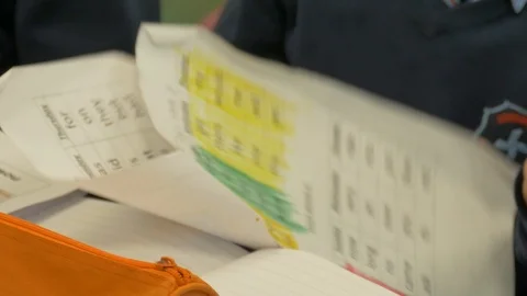 Pupil in primary school doing exercise. Stock Footage 88432810