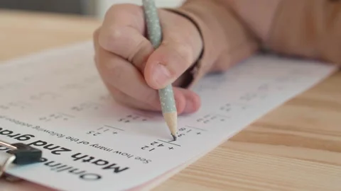 Pupil Solving Few Math Problems Stock Footage 137177032