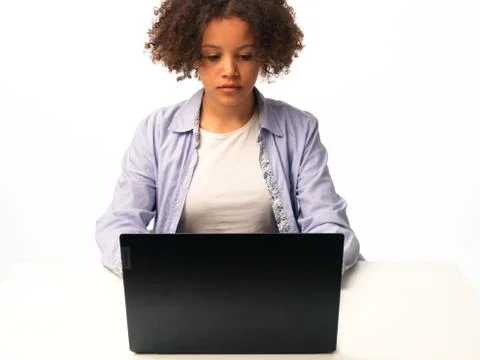 Pupil studies on the computer Stock Photos
