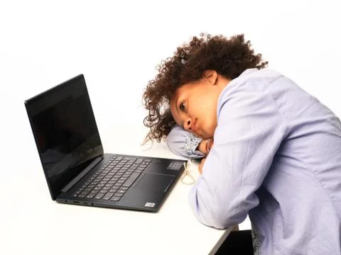 Pupil studies on the computer Stock Photos