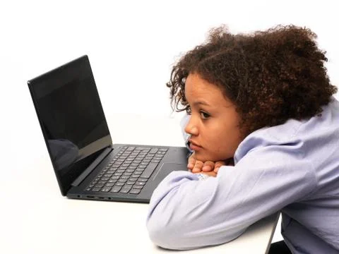 Pupil studies on the computer Stock Photos