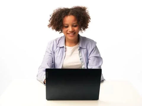 Pupil studies on the computer Fotos de archivo