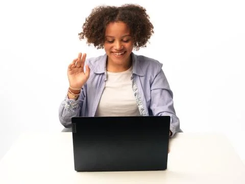 Pupil studies on the computer Stock Photos