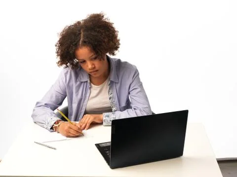 Pupil studies on the computer Stock Photos