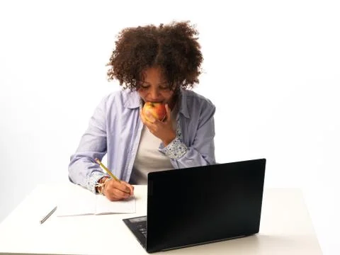 Pupil studies on the computer Fotos de archivo