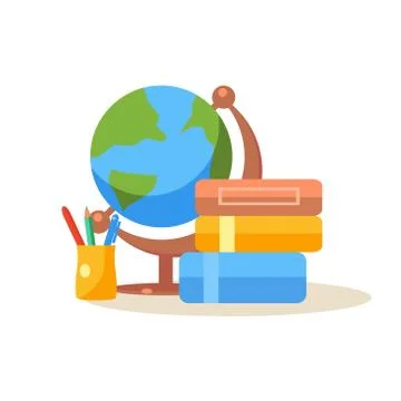 Pupil Workplace. Education Design Vector Illustration Stock Illustration