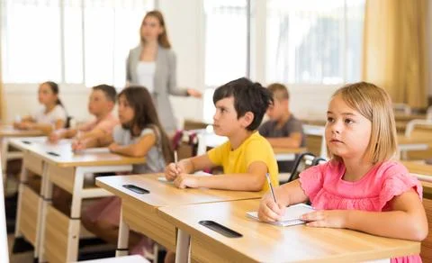 Pupils in classroom Stock Photos