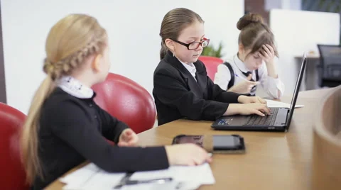 Pupils in the school to communicate Stock Footage 61459483