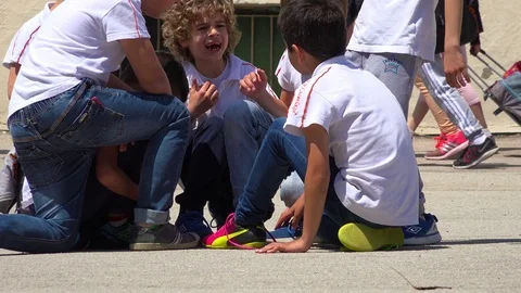 Pupils On A Schoolyard Stock Footage 89789116