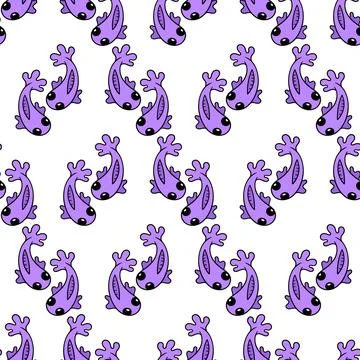 Puple fish seamless repeat pattern. background illustration Stock Illustration