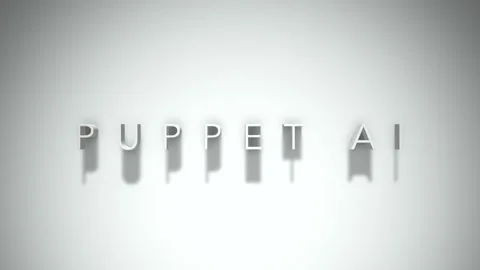 Puppet ai 3D title animation with shadows on a white background Stock Footage 297389453