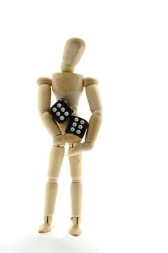 Puppet and dice Foto stock