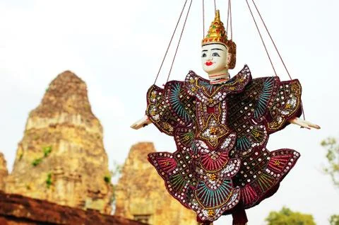 Puppet at angkor,cambodia Stock Photos
