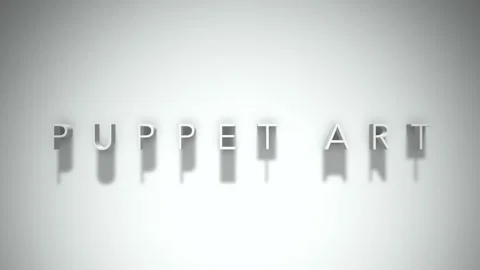 Puppet art 3D title animation with shadows on a white background Stock Footage 297389454