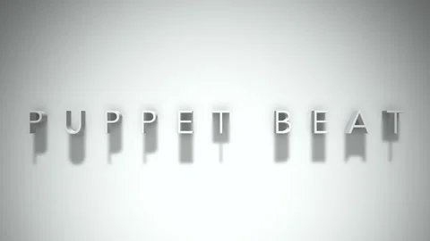 Puppet beat 3D title animation with shadows on a white background Stock Footage 297389457