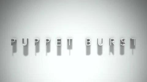 Puppet burst 3D title animation white text on a white background Stock Footage 299824641