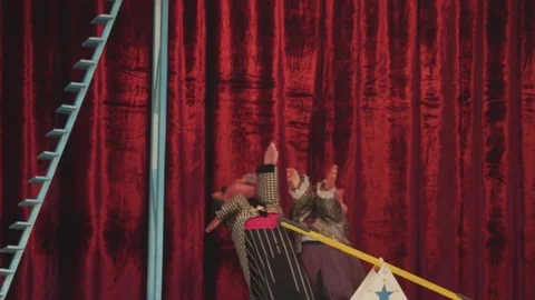 Puppet Circus Flea Jump Video stock 72908903