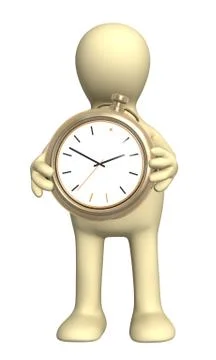 Puppet with clock Stock Illustration