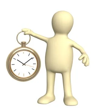 Puppet with clock Stock Illustration