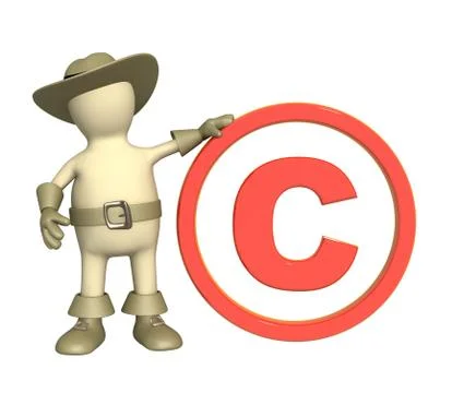 Puppet with copyright symbol Stock Illustration