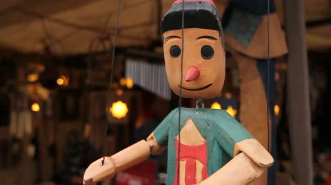 Puppet in craft fair Stock Footage 62552770