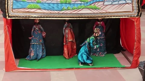 Puppet dance in Jaipur Stock Footage 154199644