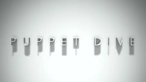 Puppet dive 3D title animation with shadows on a white background Stock Footage 297389460