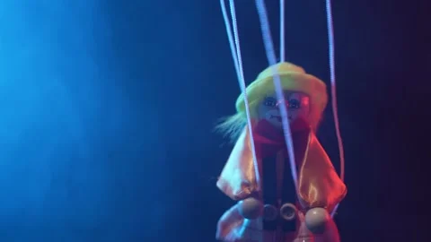 Puppet Doll Being Controlled and Manipulated Closeup Stock Footage 158647423