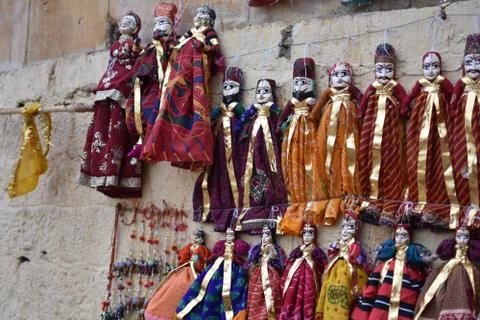 Puppet doll or Kathputli is a string puppet theatre, native to Rajasthan, Ind Foto stock