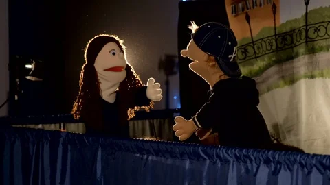 Puppet dolls play during the performance Stock-Footage 113812921