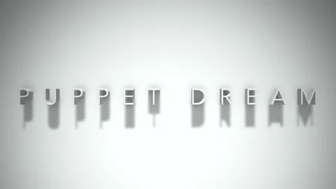 Puppet dream 3D title animation white text on a white background Stock Footage 299824637