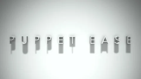 Puppet ease 3D title animation with shadows on a white background Stock Footage 297389461