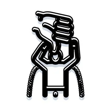 Puppet figure holding control strings manipulation concept Stockillustratie