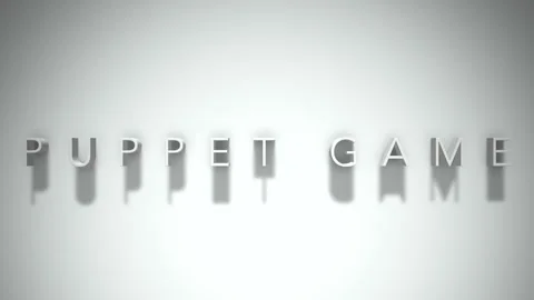 Puppet game 3D title animation with shadows on a white background Stock Footage 297389466