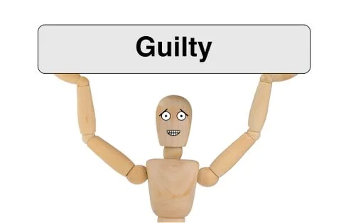Puppet with guilty face Illustrazione stock
