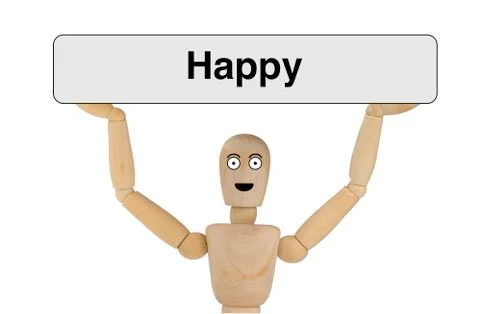 Puppet with happy face Illustrazione stock