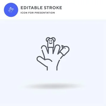 Puppet icon vector, filled flat sign, solid pictogram isolated on white, logo Illustrazione stock