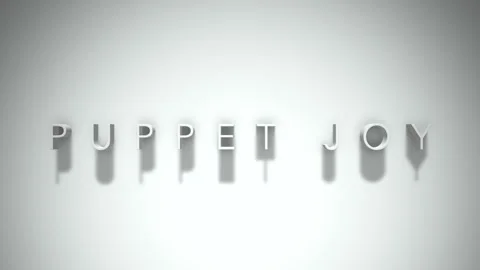 Puppet joy 3D title animation with shadows on a white background Stock Footage 297389472