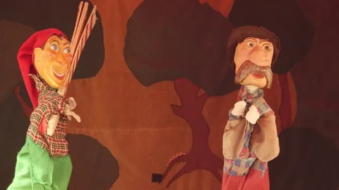 Puppet Kasperle and The Robber Video stock 72875234