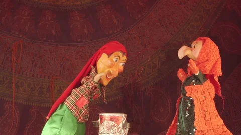 Puppet Kasperle and The Witch Video stock 72881300