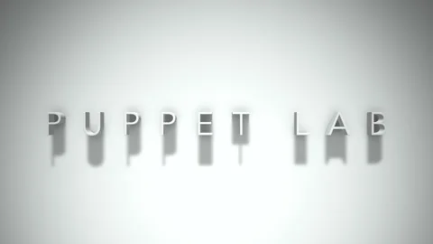 Puppet lab 3D title animation with shadows on a white background Stock Footage 297389473