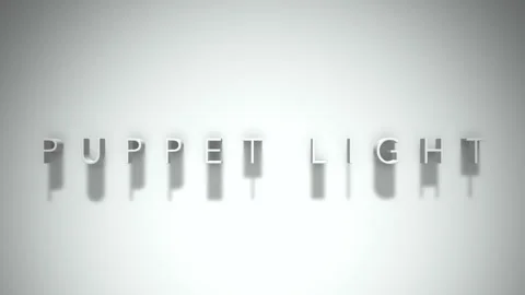 Puppet light 3D title animation white text on a white background Stock Footage 299824638