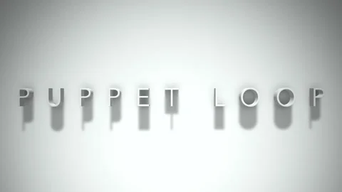 Puppet loop 3D title animation with shadows on a white background Stock Footage 297389477