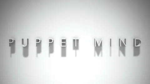 Puppet mind 3D title animation with shadows on a white background Stock Footage 297389479