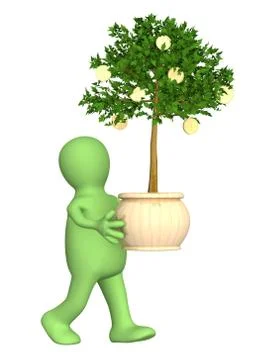 Puppet with monetary tree Stock Illustration