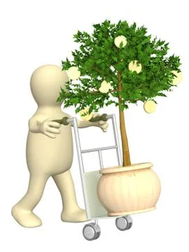 Puppet with monetary tree Stock Illustration