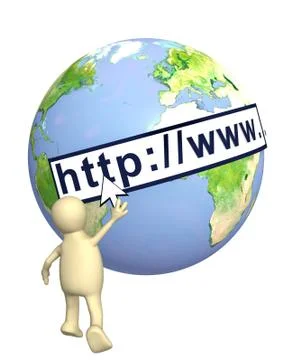 Puppet with a mouse cursor 스톡 사진