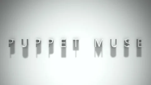 Puppet muse 3D title animation with shadows on a white background Stock Footage 297389484