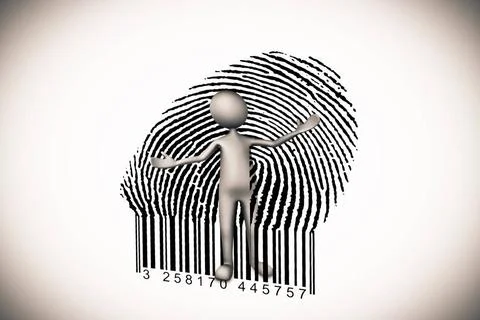 Puppet opens a bar code, Concept Puppet opens a bar code, Concept Copyrigh... 写真素材