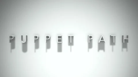 Puppet path 3D title animation with shadows on a white background Stock Footage 297389486